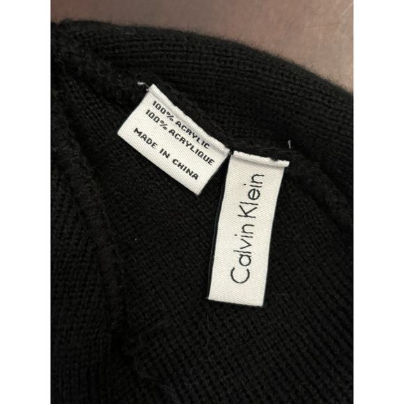 Calvin Klein Winter‎ Knit Hat 100% Acrylic Black Color - Picture 2 of 2